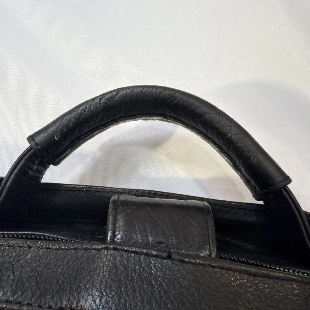 Canyon Outback Soft Leather Messenger Bag Black Travel Laptop New Business Work
